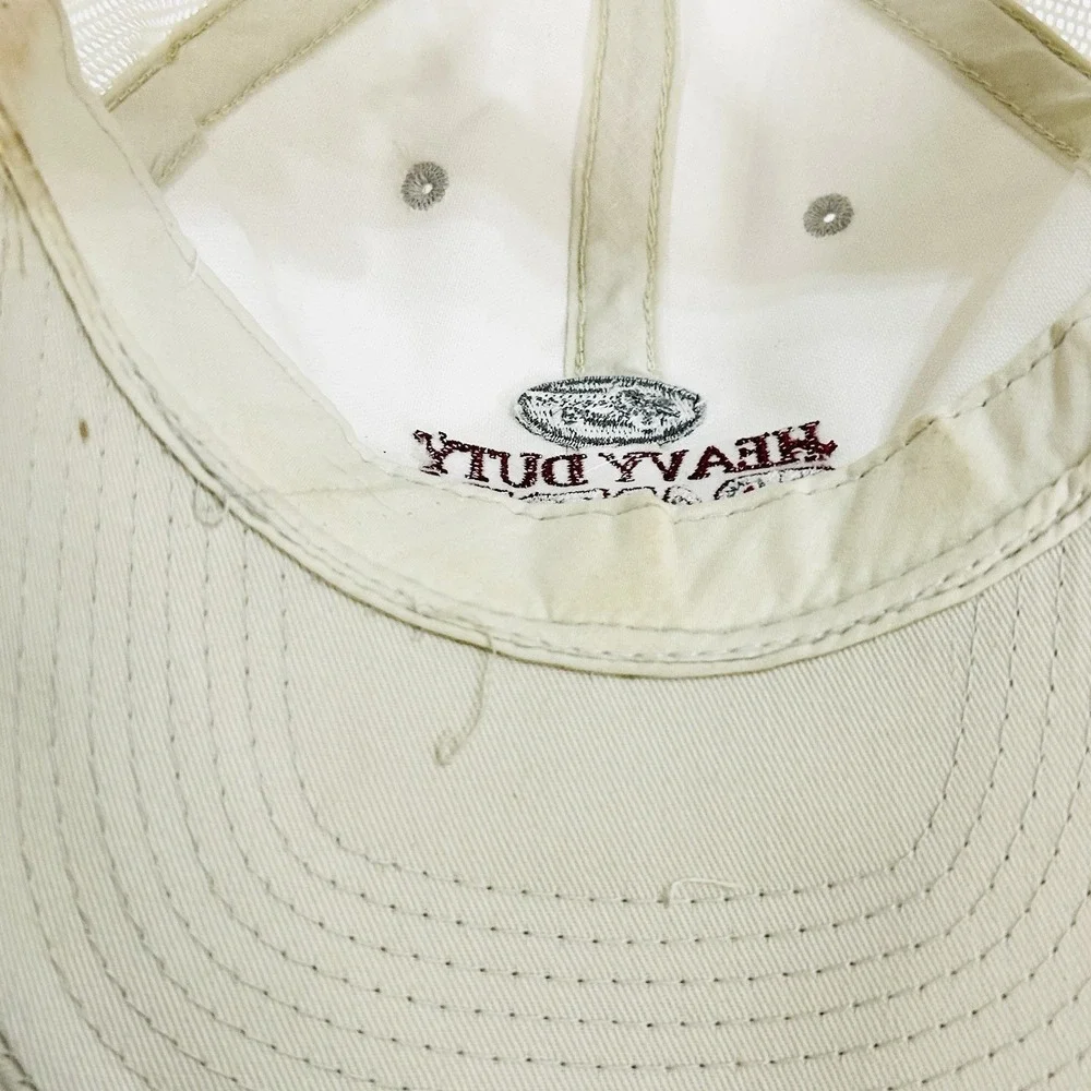 Heavy Duty Grandpa Trucker Wordmark Hat Cap Adjustable Snapback Beige Outdoors‎